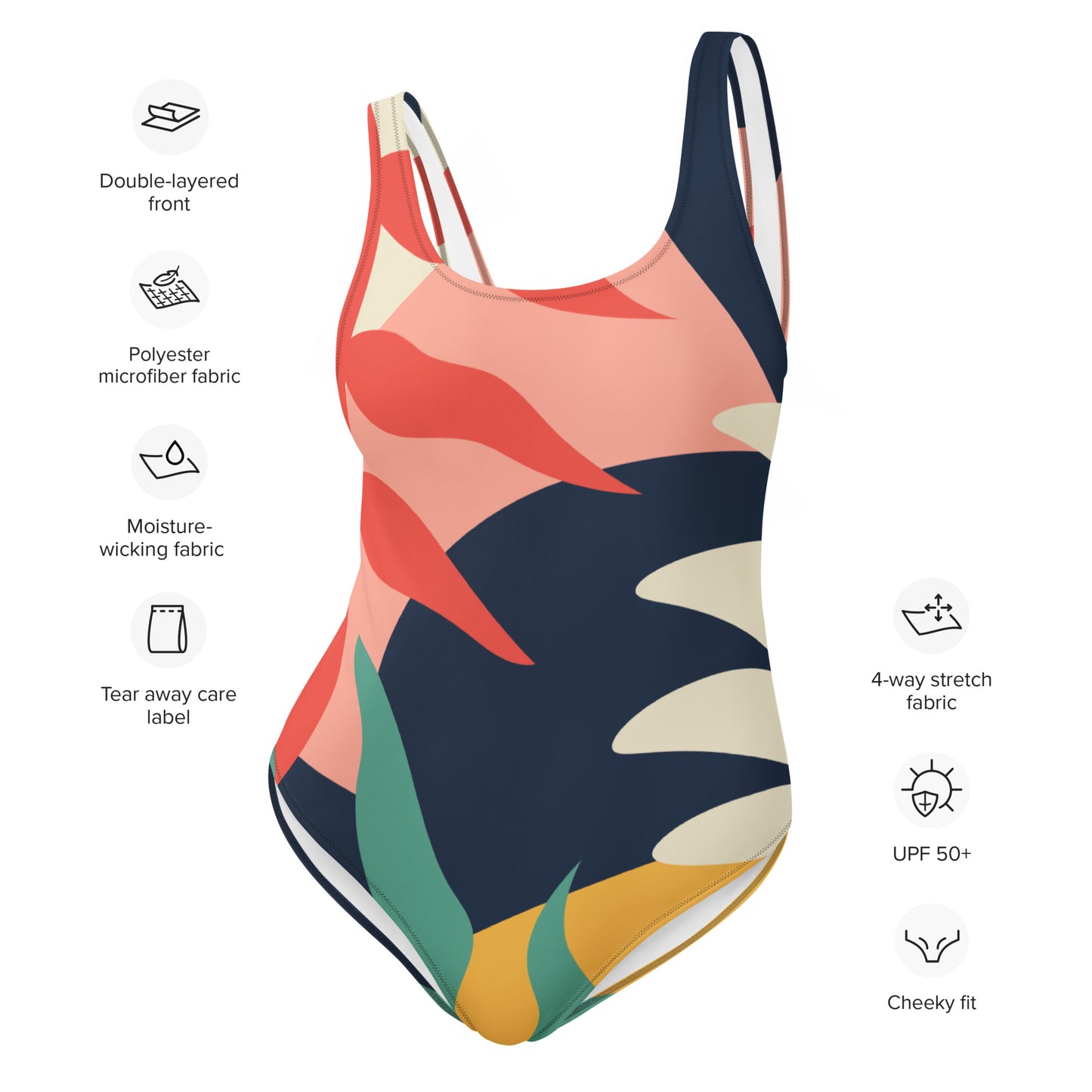 Tropical Abstract Design One-Piece Swimsuit