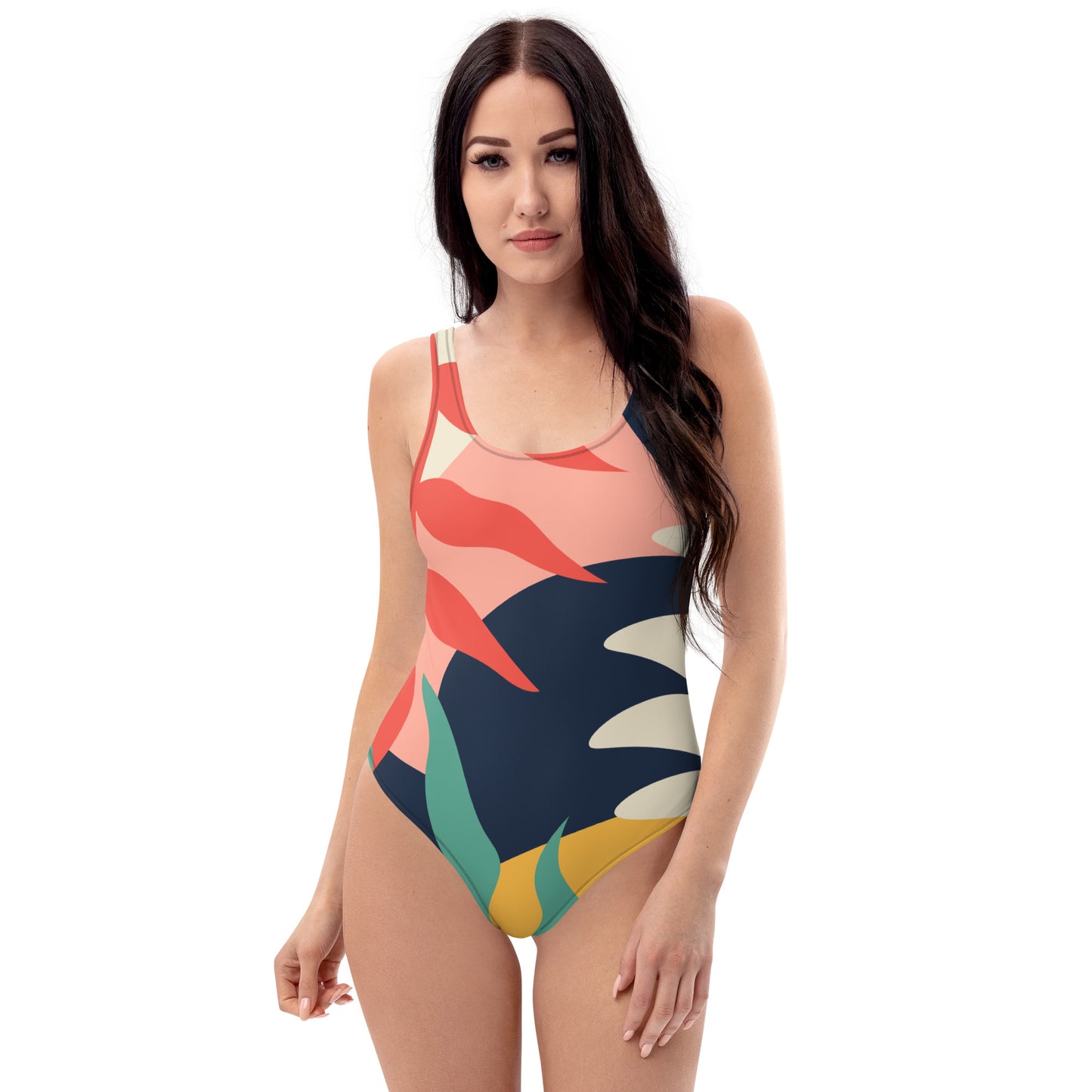 Tropical Abstract Design One-Piece Swimsuit