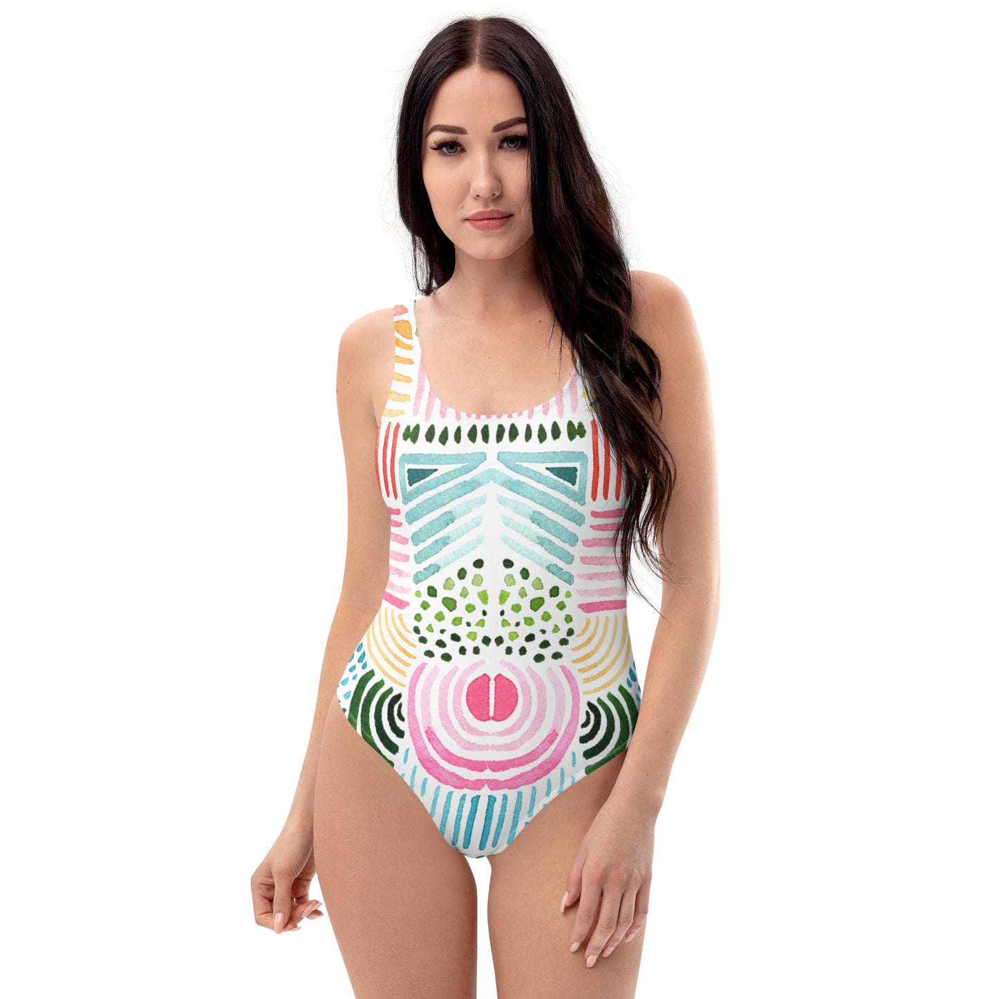 Abstract Paint Design One-Piece Swimsuit