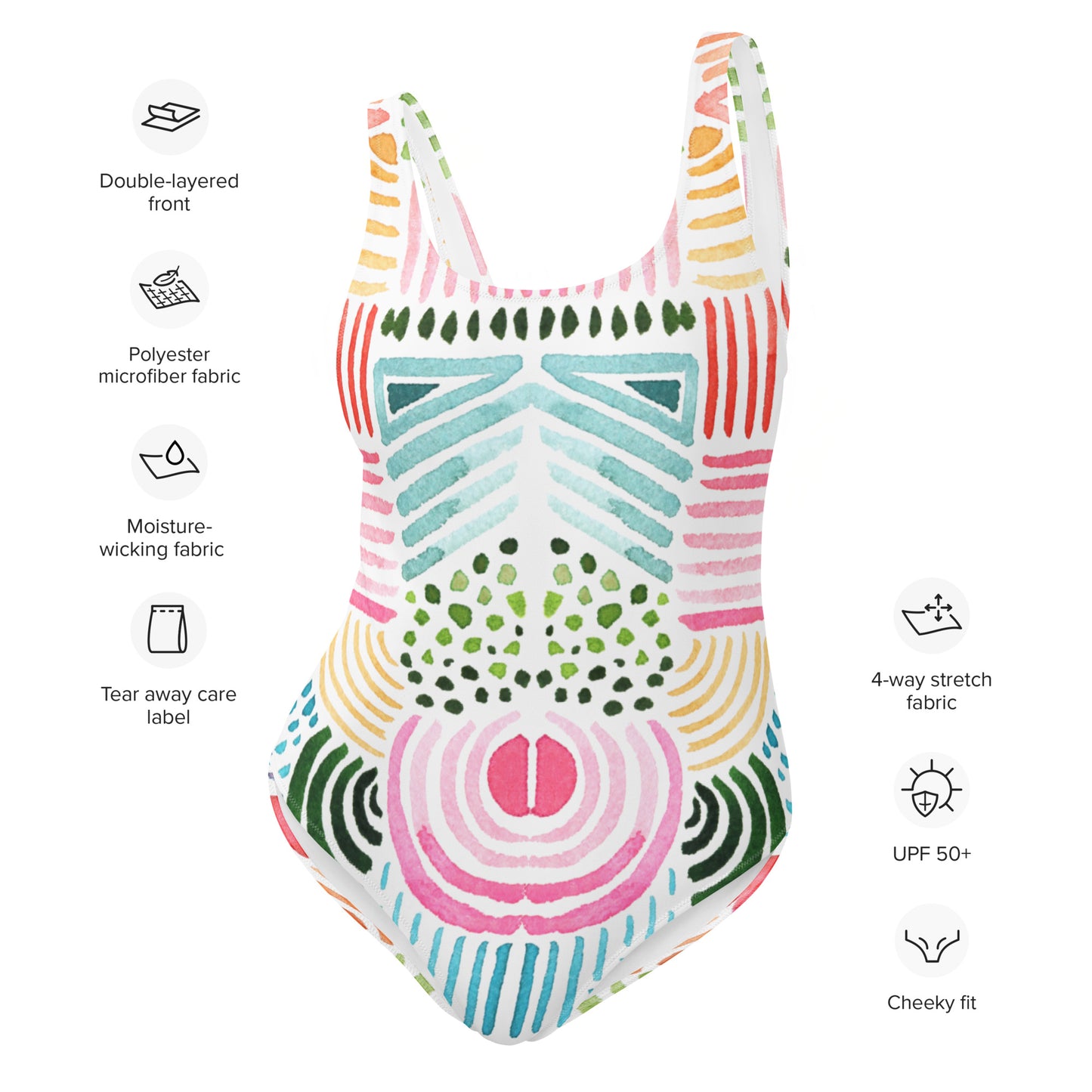 Abstract Paint Design One-Piece Swimsuit