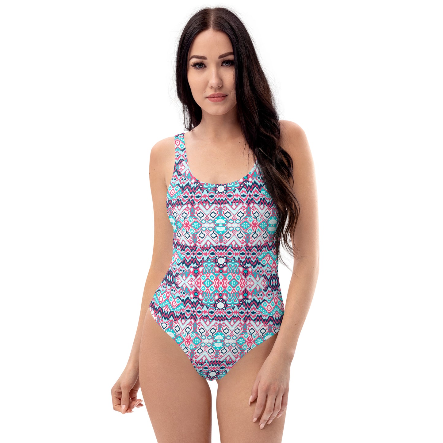 Pastel Abstract Aztec Pattern One-Piece Swimsuit