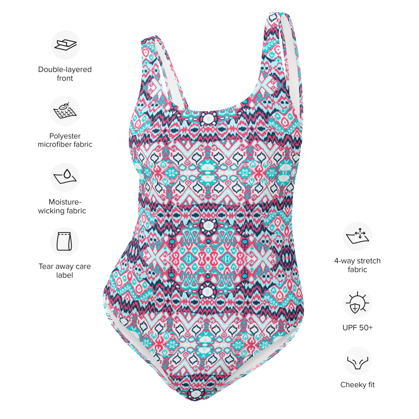 Pastel Abstract Aztec Pattern One-Piece Swimsuit