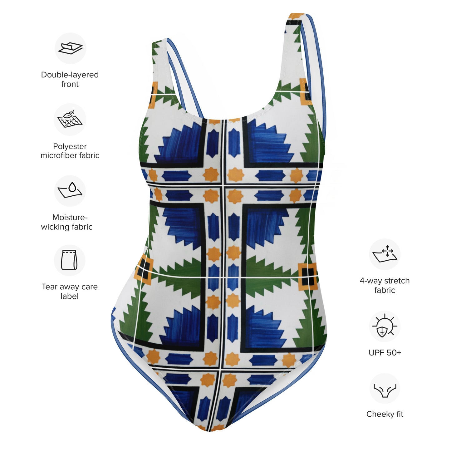 Geometric Aztec Pattern One-Piece Swimsuit