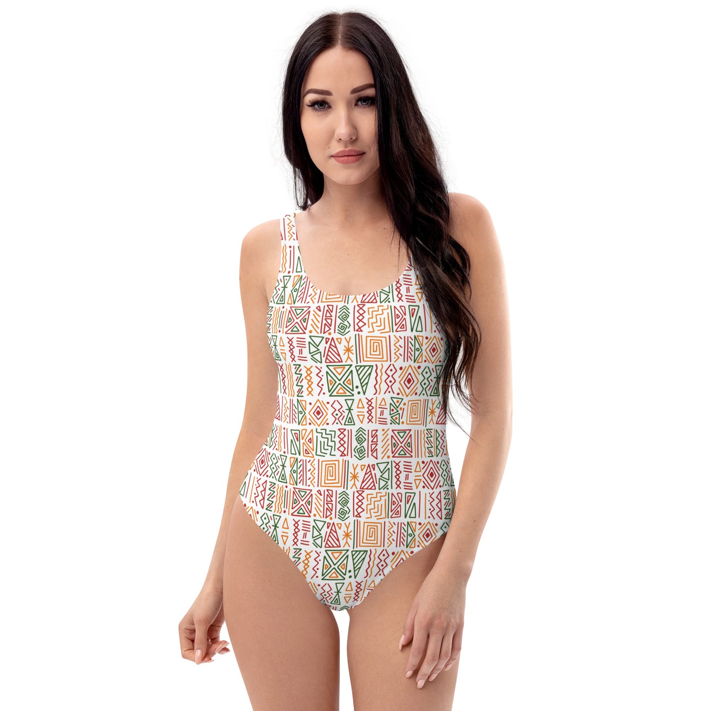 Artsy Aztec Design One-Piece Swimsuit