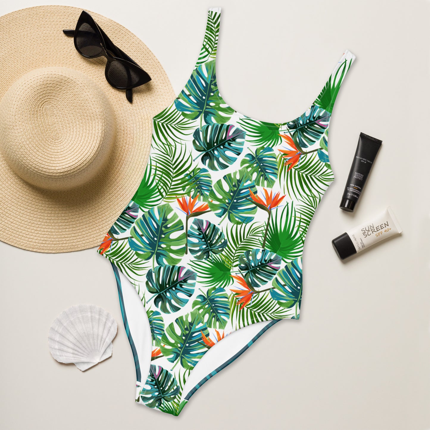 Tropical Leaves One-Piece Swimsuit