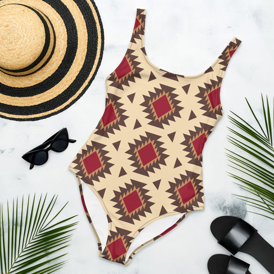 Beautiful Geometric Aztec Pattern One-Piece Swimsuit