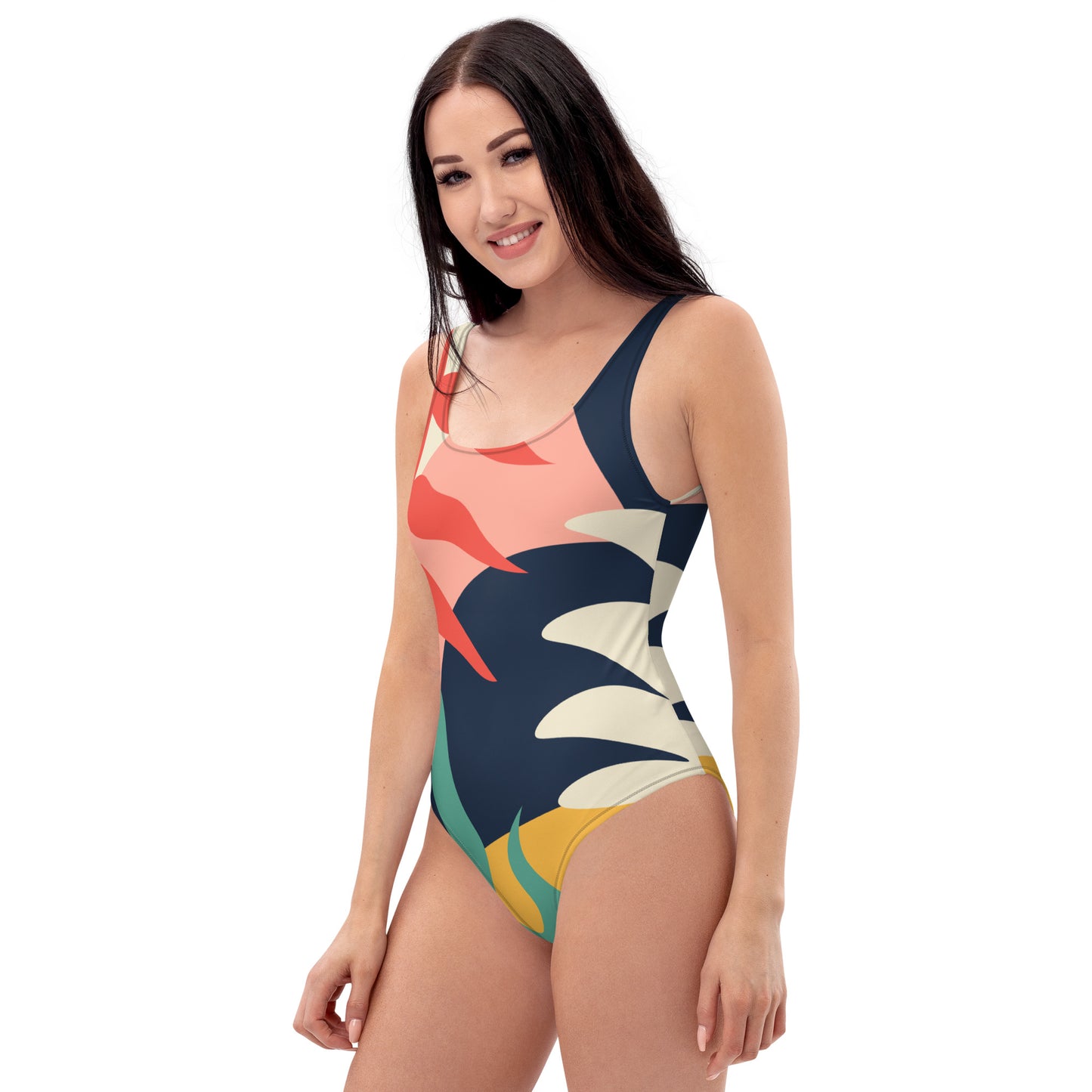 Tropical Abstract Design One-Piece Swimsuit