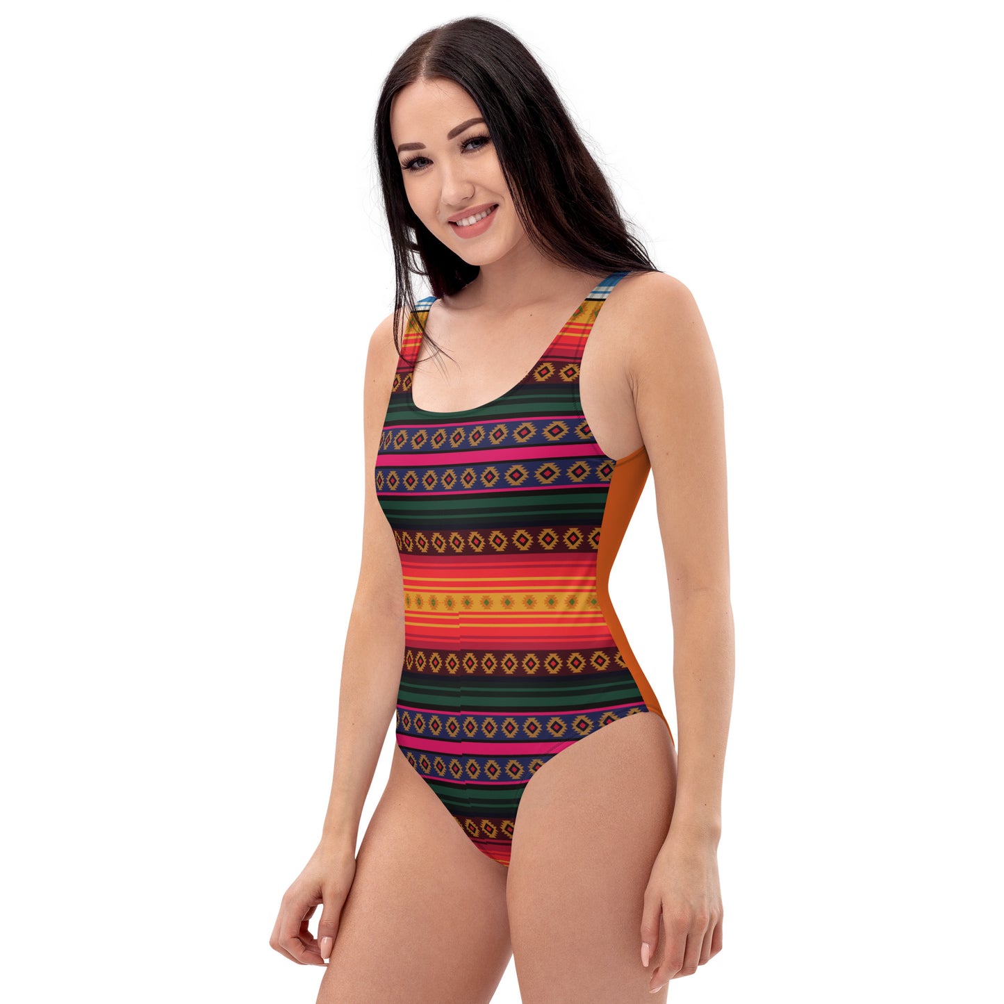 Abstract Tribal Print One-Piece Swimsuit