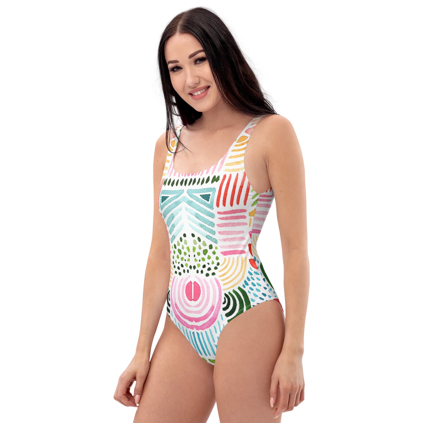 Abstract Paint Design One-Piece Swimsuit