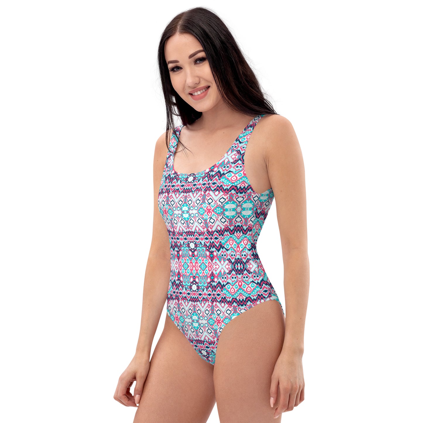 Pastel Abstract Aztec Pattern One-Piece Swimsuit