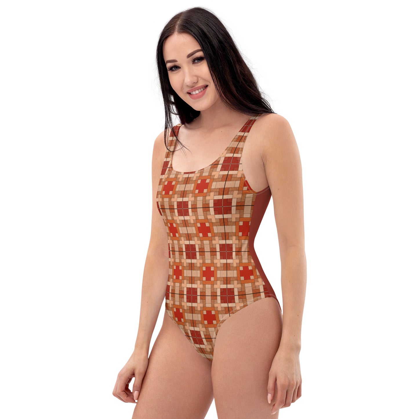 Squares Aztec Pattern One-Piece Swimsuit