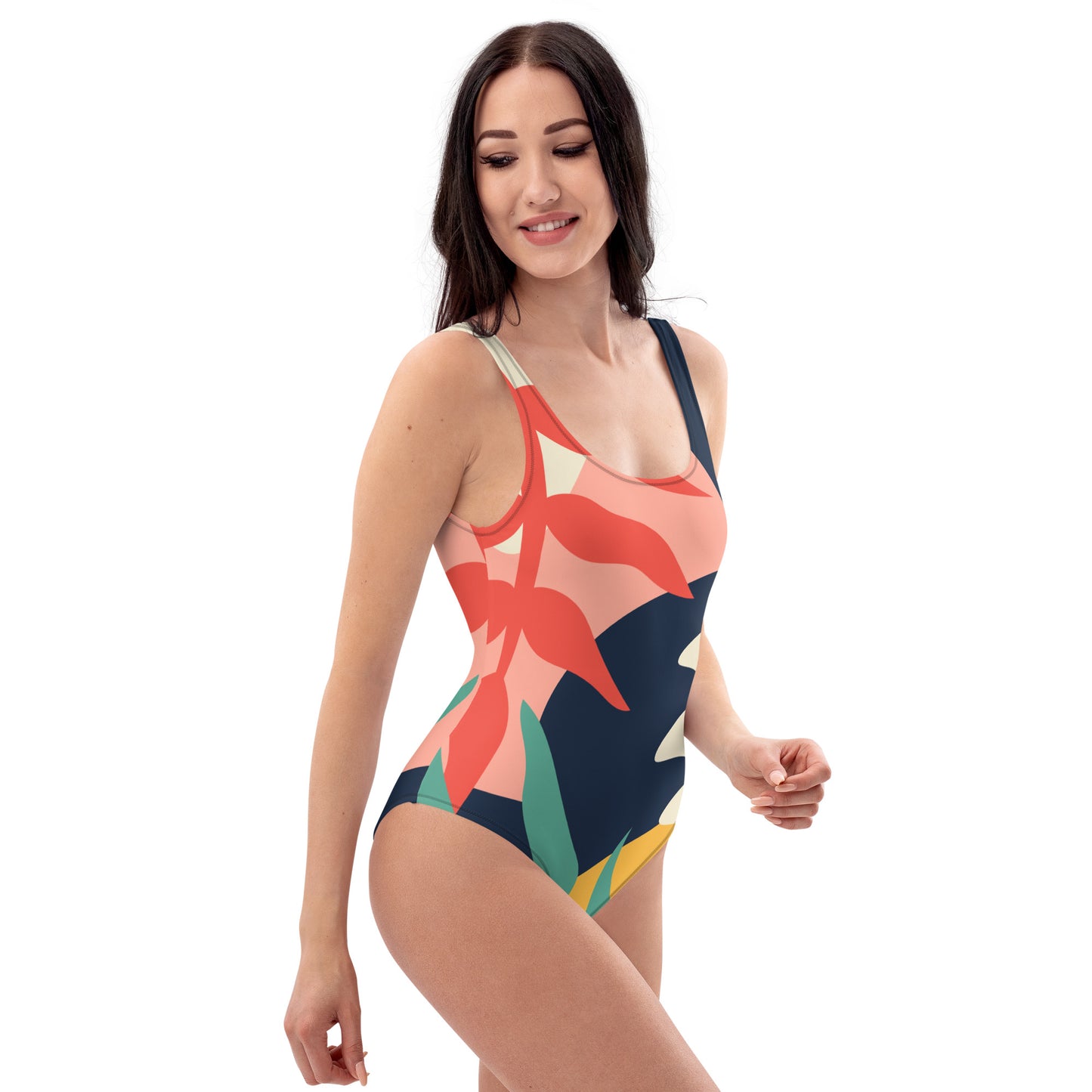 Tropical Abstract Design One-Piece Swimsuit