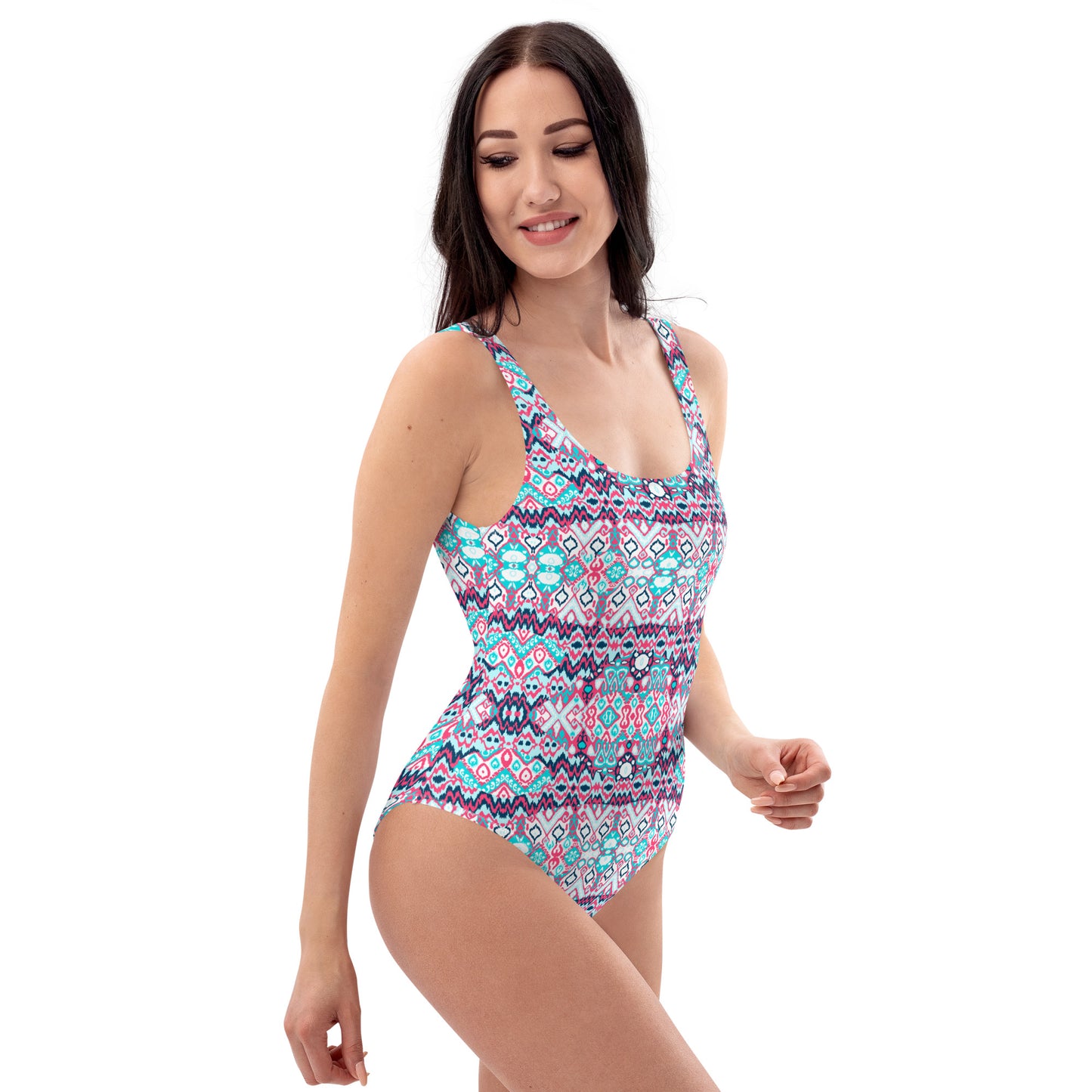 Pastel Abstract Aztec Pattern One-Piece Swimsuit