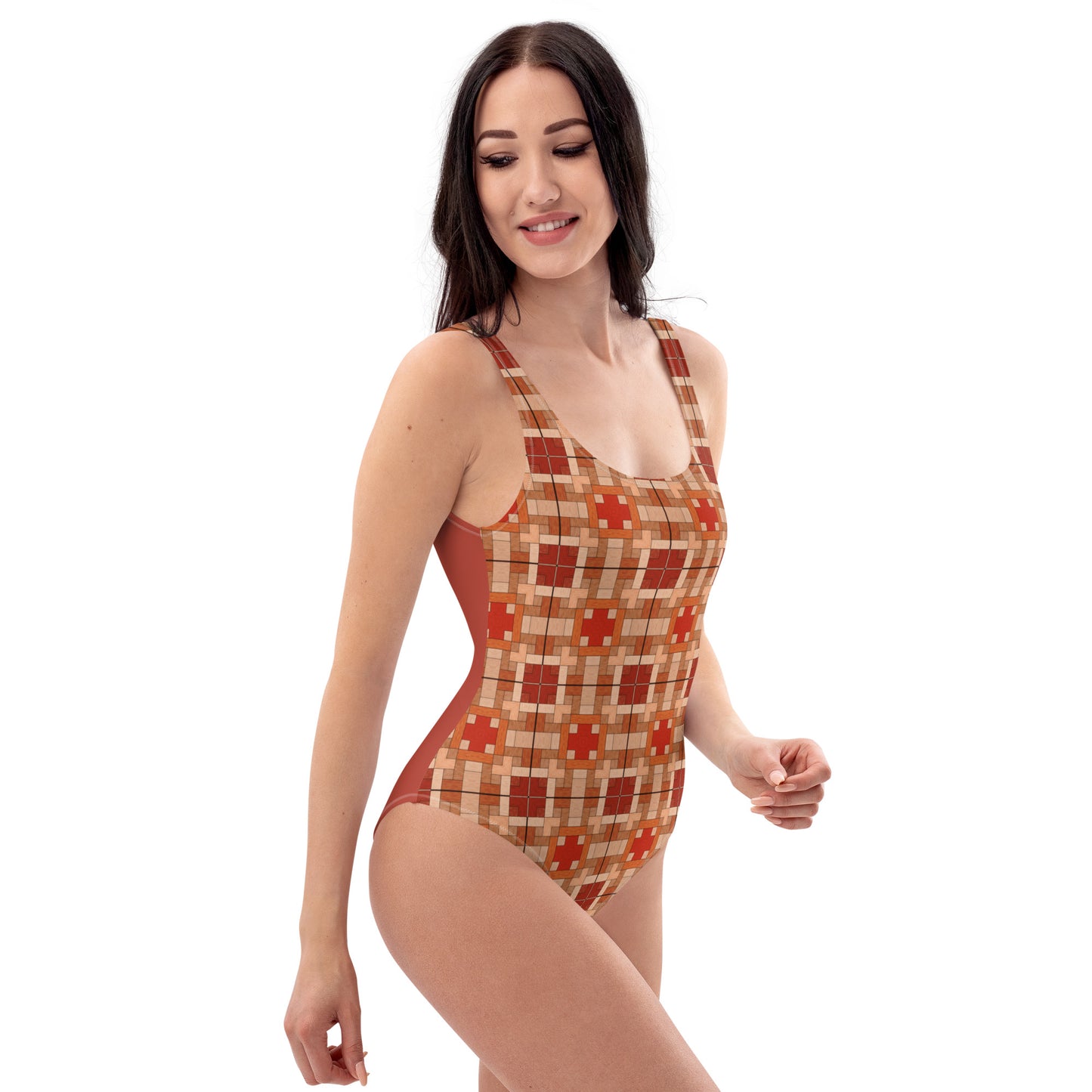 Squares Aztec Pattern One-Piece Swimsuit