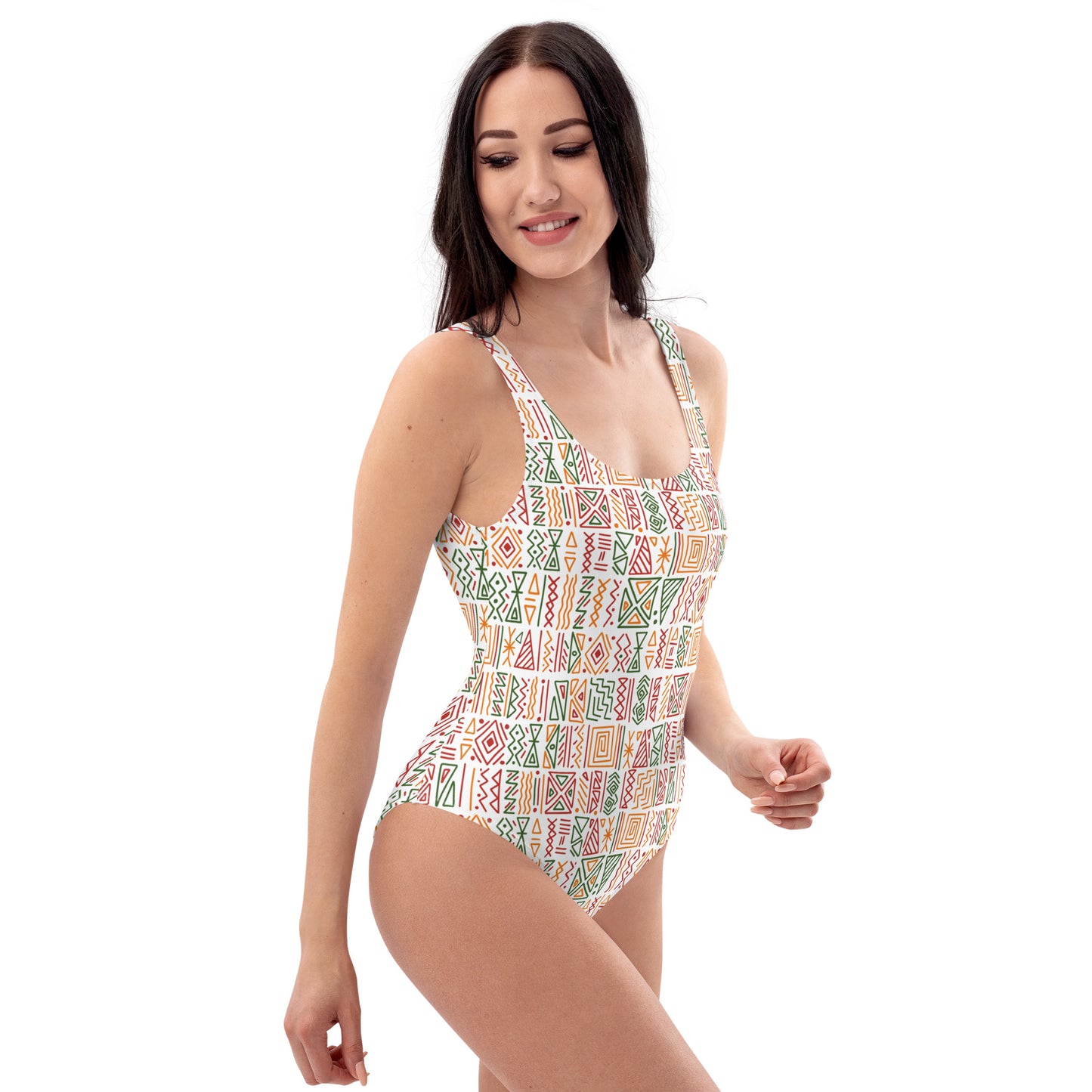 Artsy Aztec Design One-Piece Swimsuit