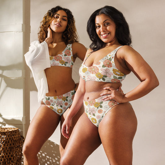 Floral Vintage Recycled high-waisted bikini