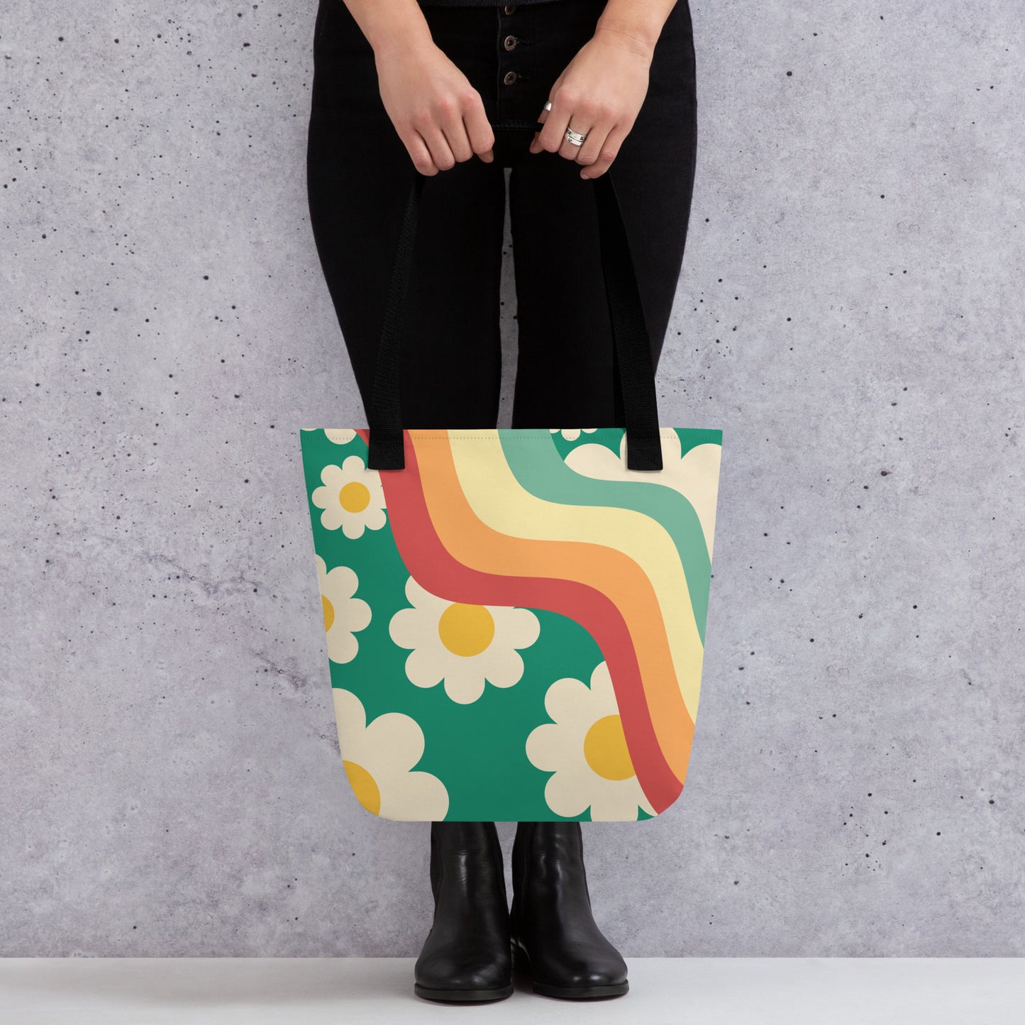 Good Vibes Retro Floral Tote bag