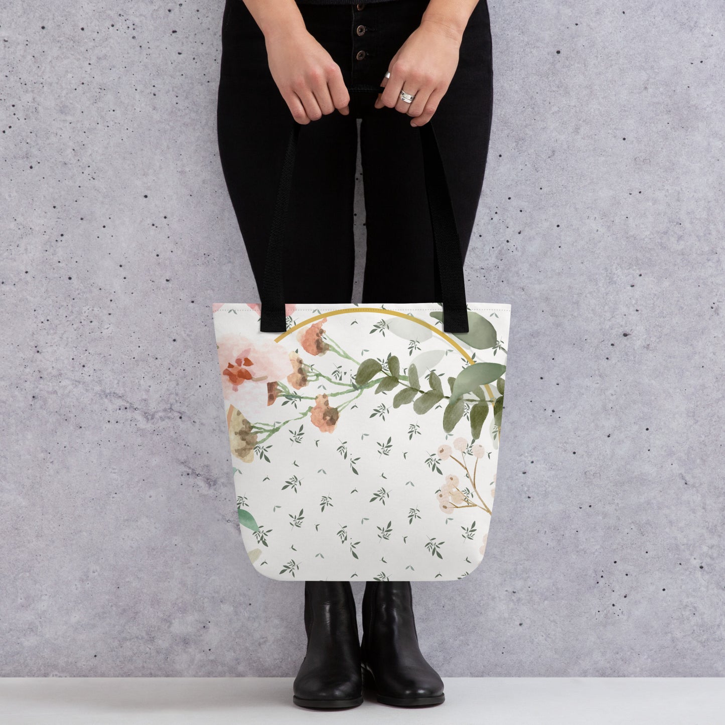 Happy Life Garden Floral Tote bag