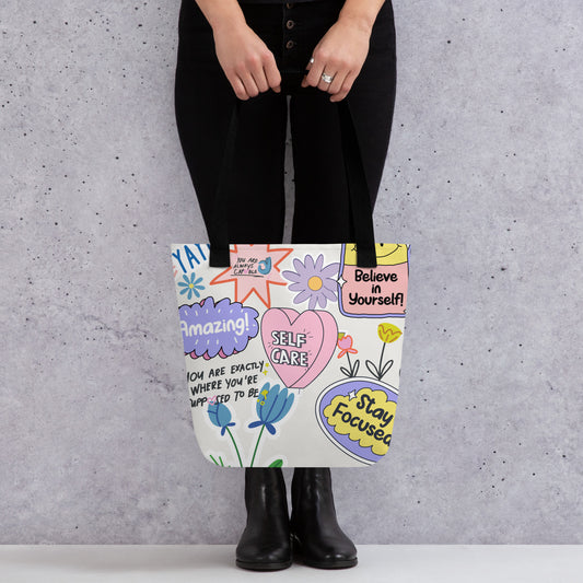 Sticker Collage Tote Bag