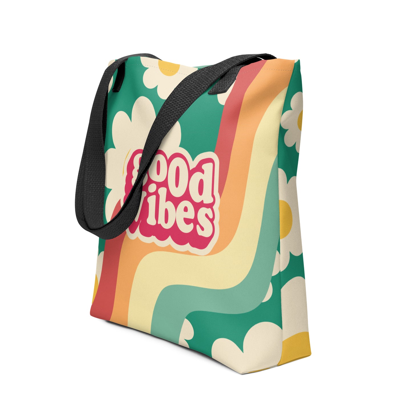 Good Vibes Retro Floral Tote bag