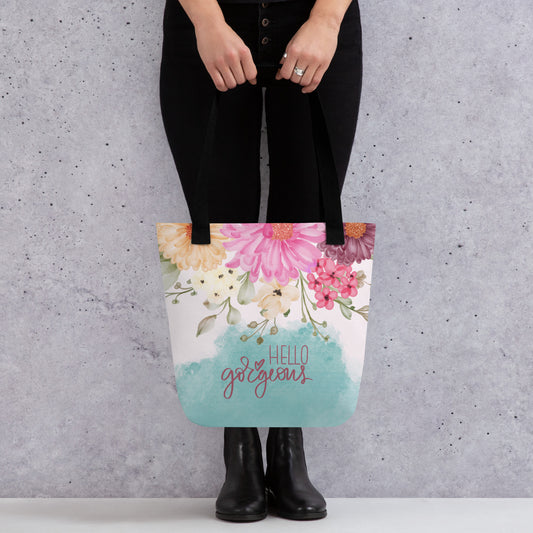 Hello Gorgeous Pretty In Pink Flowers Tote bag