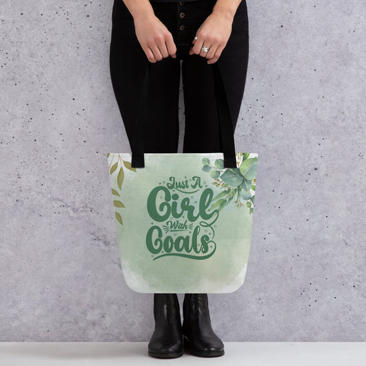 Just A Girl With Goals Floral Tote bag