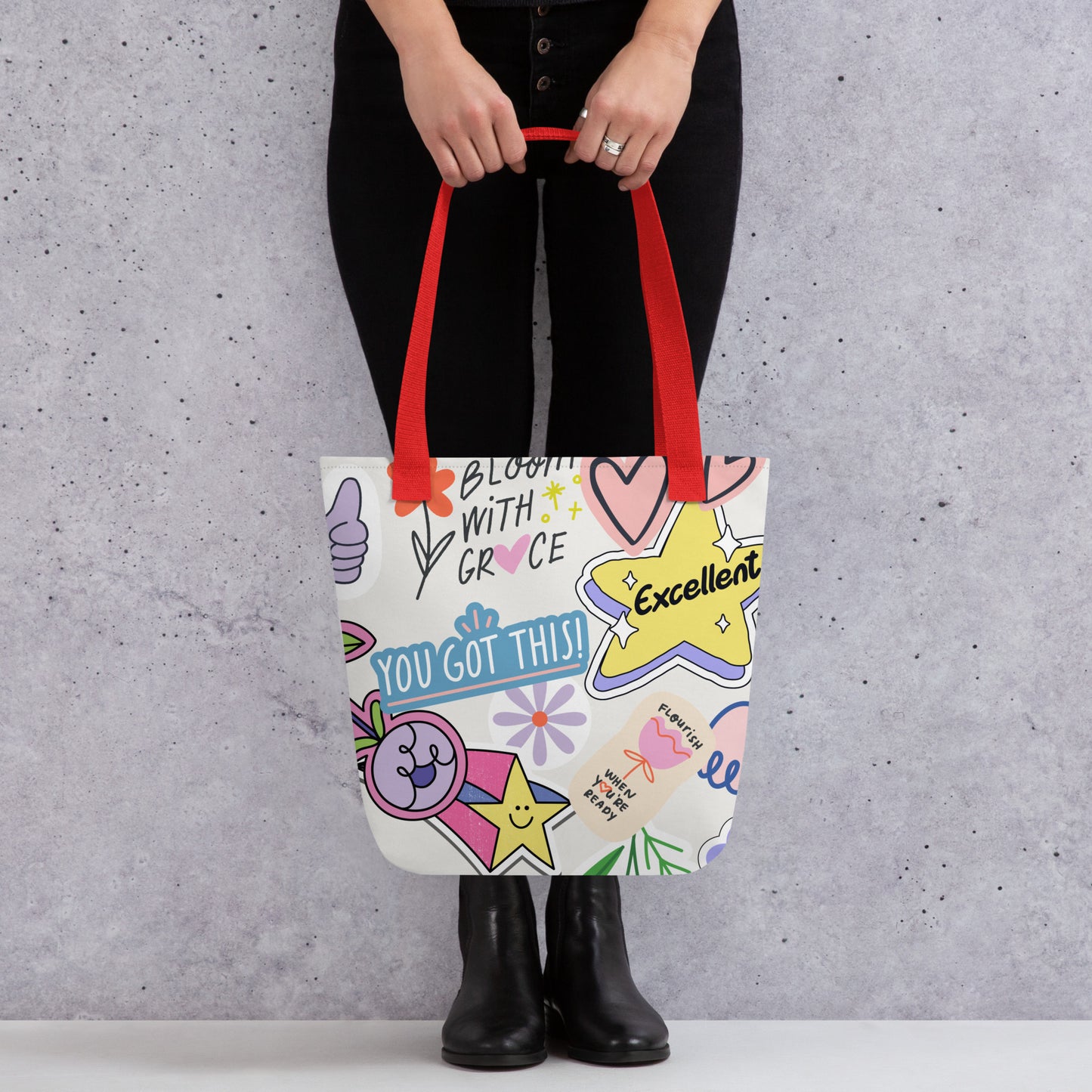 Sticker Collage Tote Bag