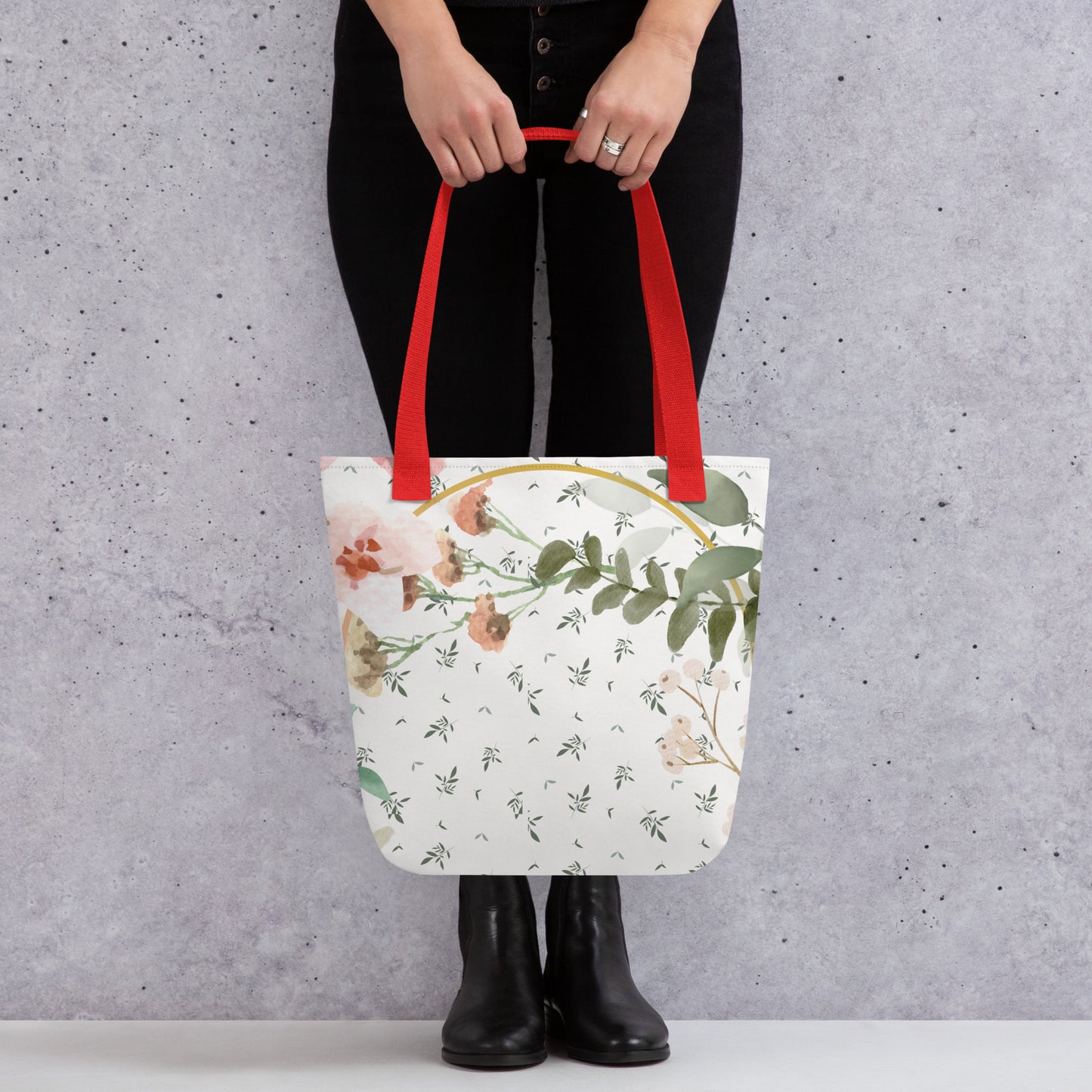 Happy Life Garden Floral Tote bag