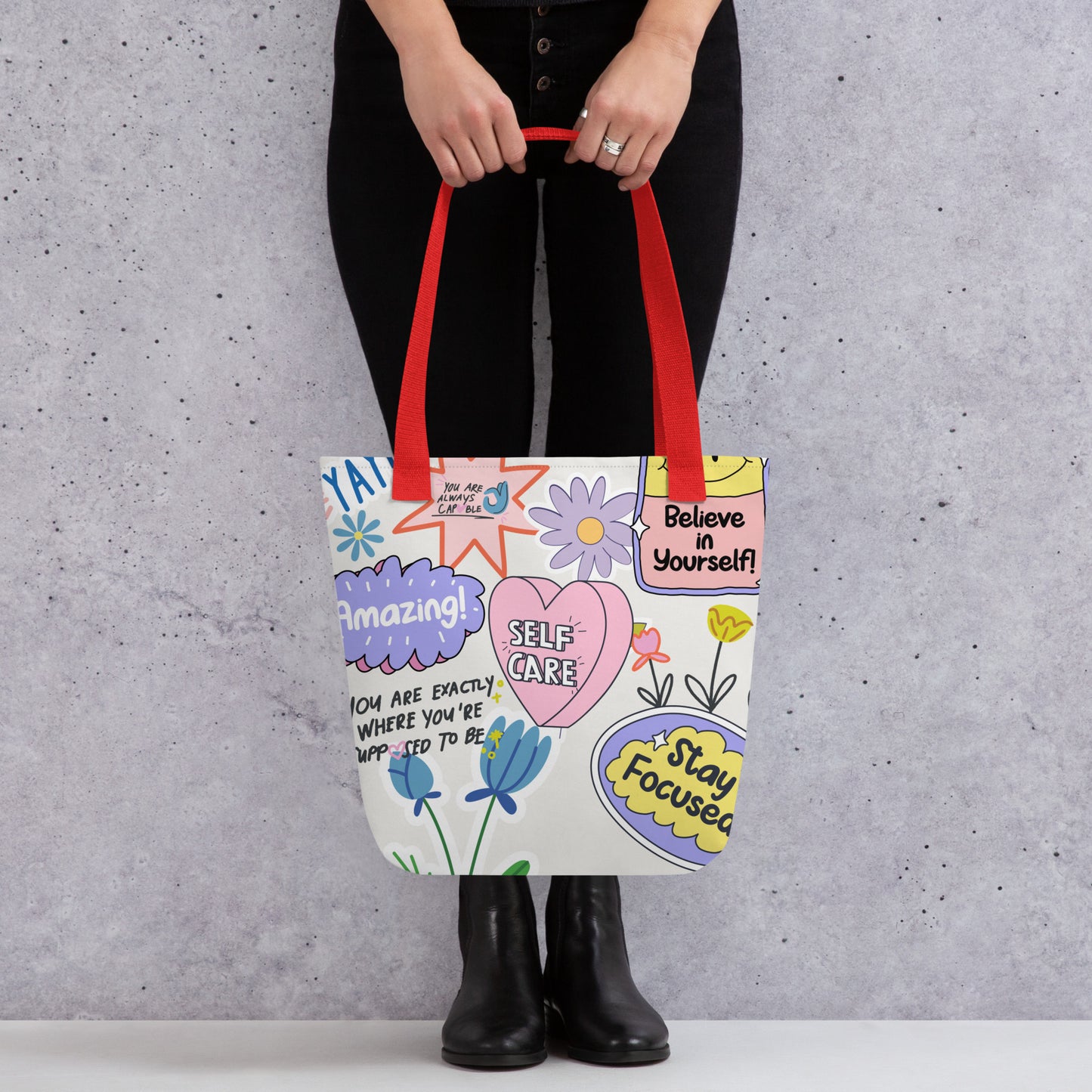 Sticker Collage Tote Bag