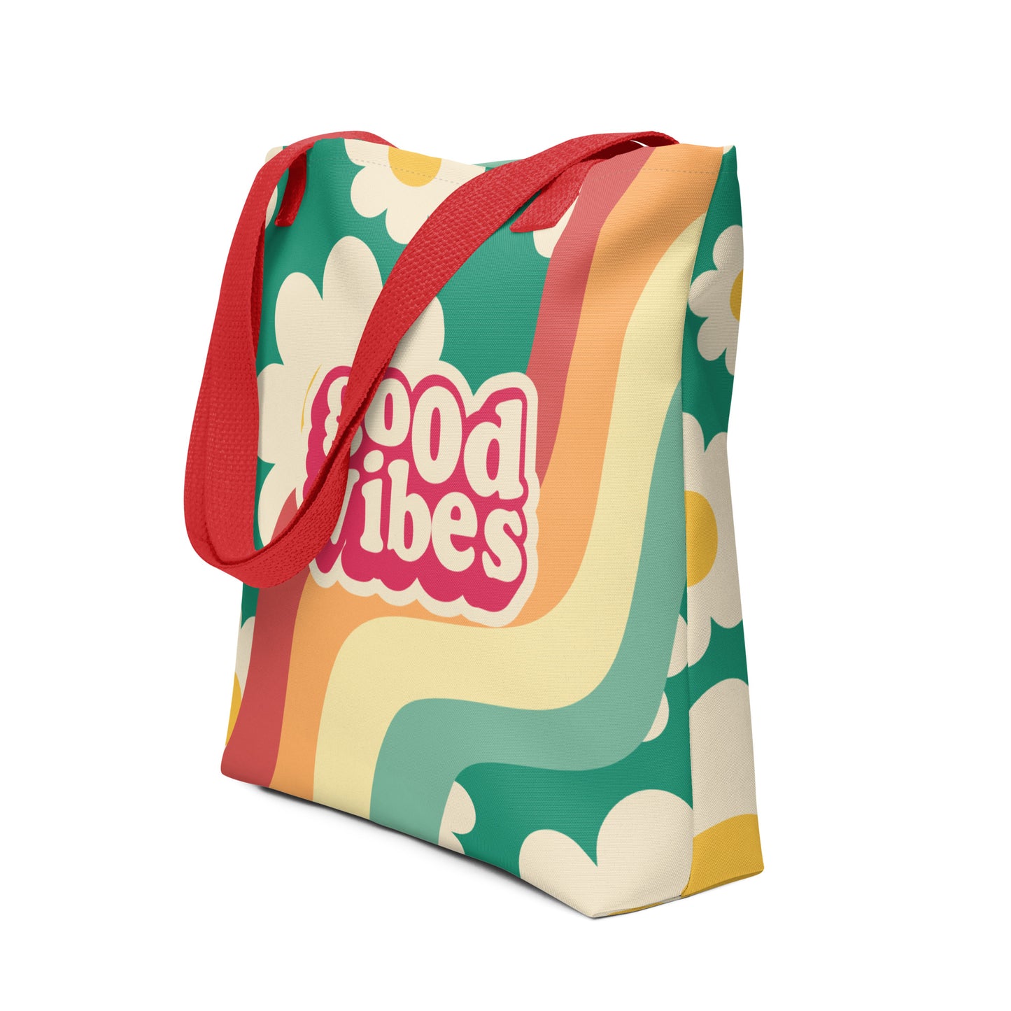 Good Vibes Retro Floral Tote bag