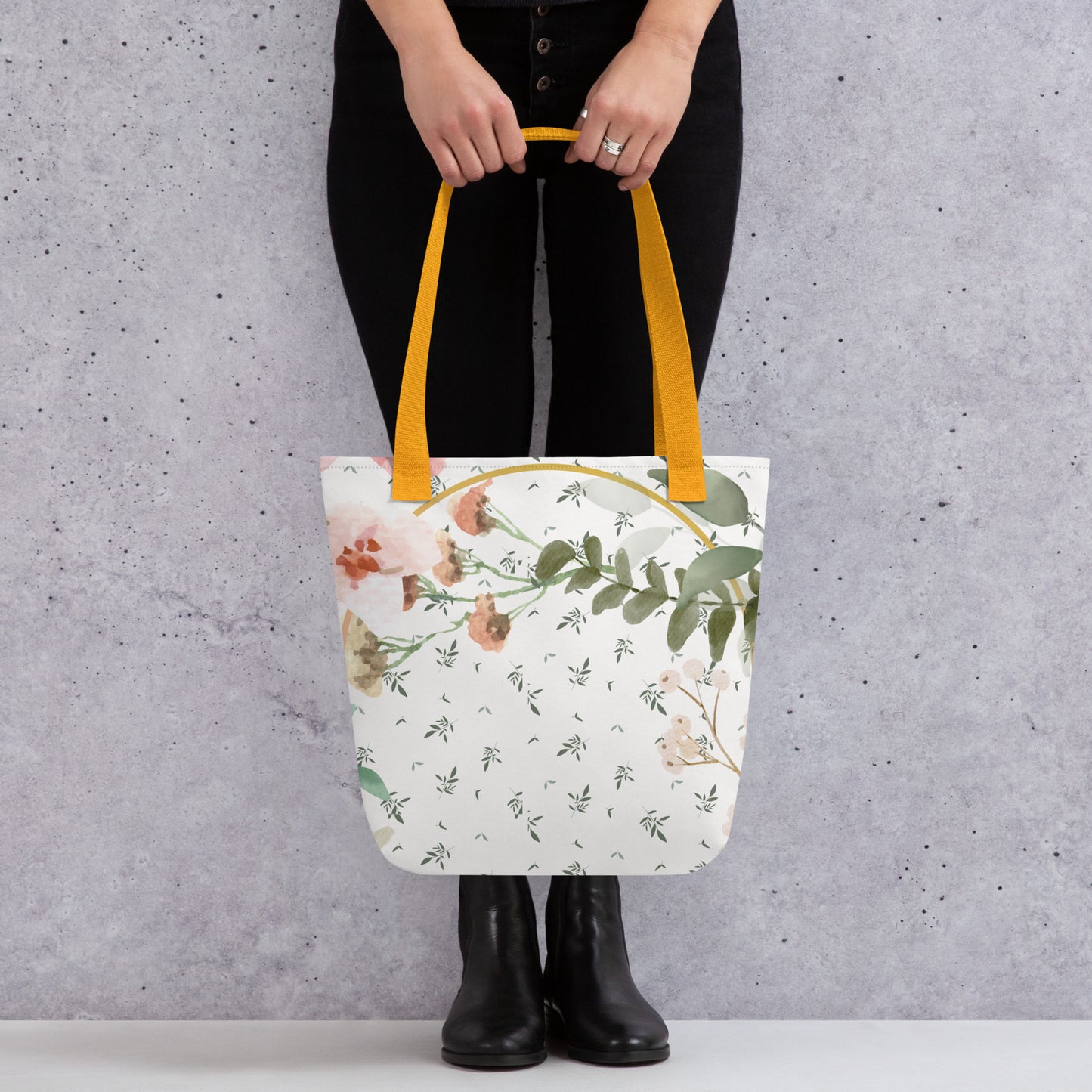 Happy Life Garden Floral Tote bag