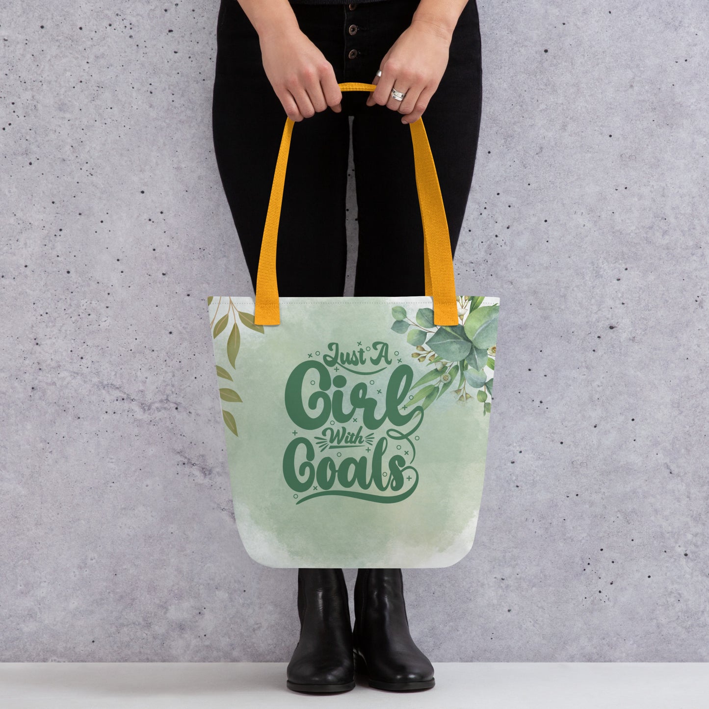 Just A Girl With Goals Floral Tote bag