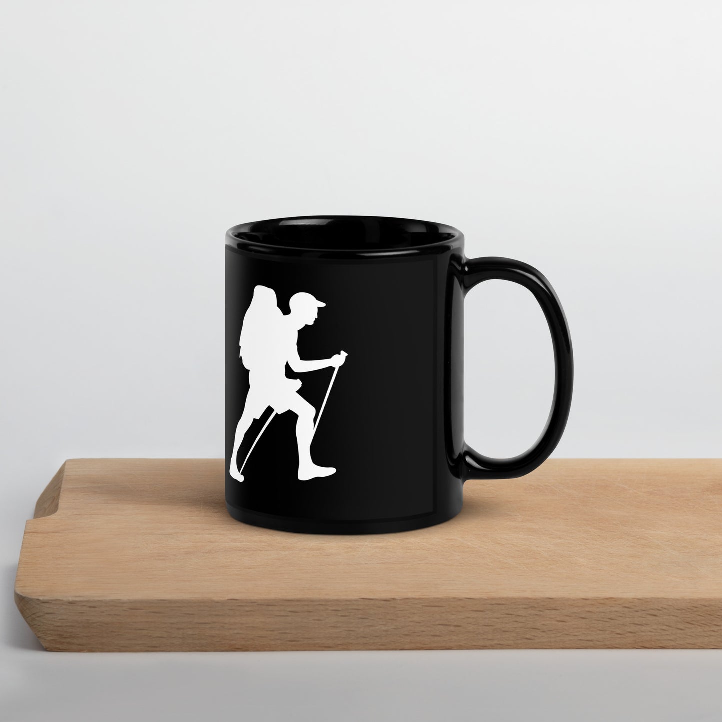 Hiking Super Dad Black Glossy Mug