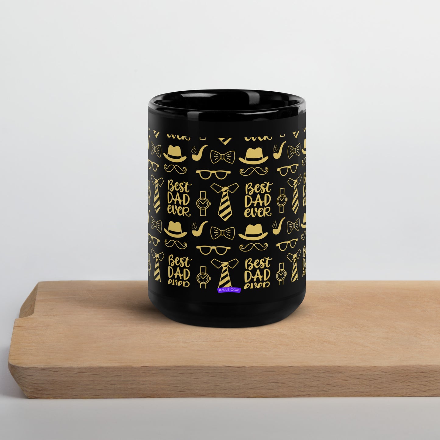 Best Dad Ever Black Glossy Mug