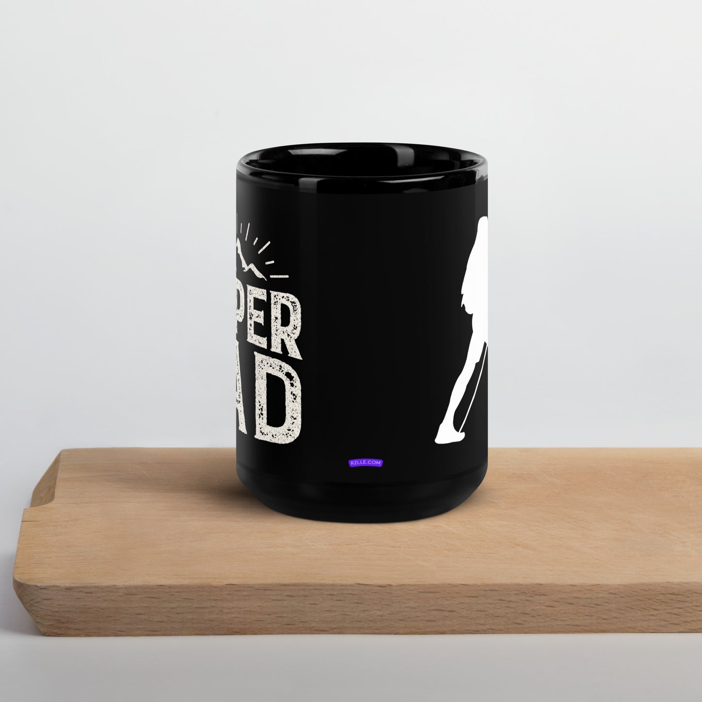 Hiking Super Dad Black Glossy Mug