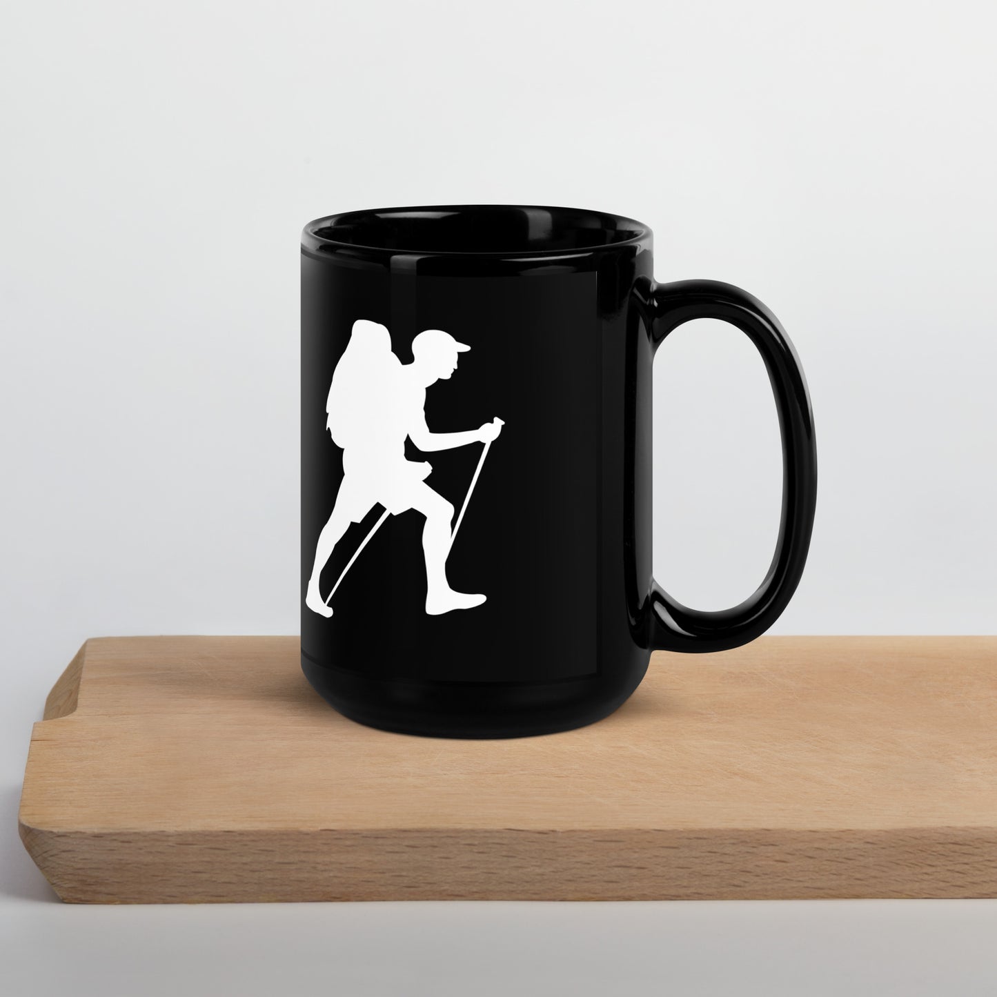 Hiking Super Dad Black Glossy Mug