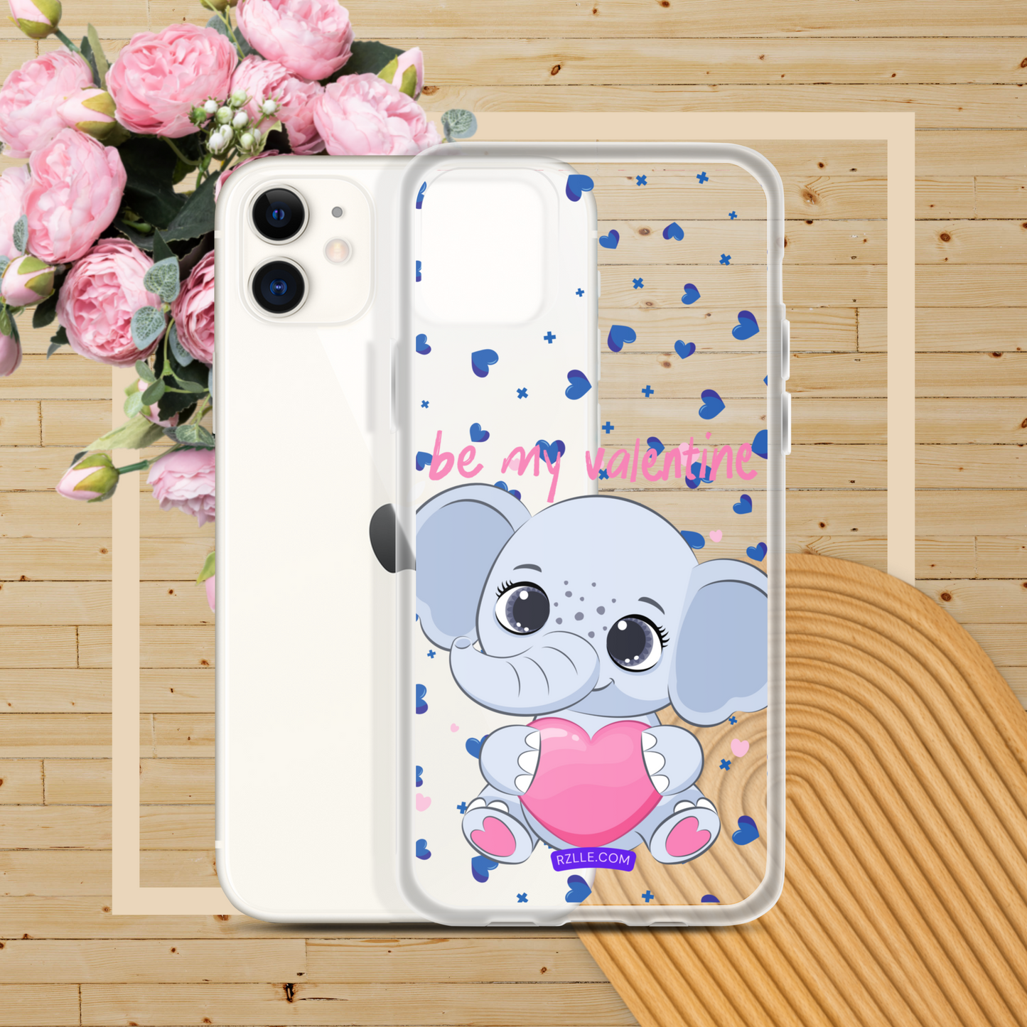 Cute Elephant Be My Valentine Clear Phone Case for iPhone®