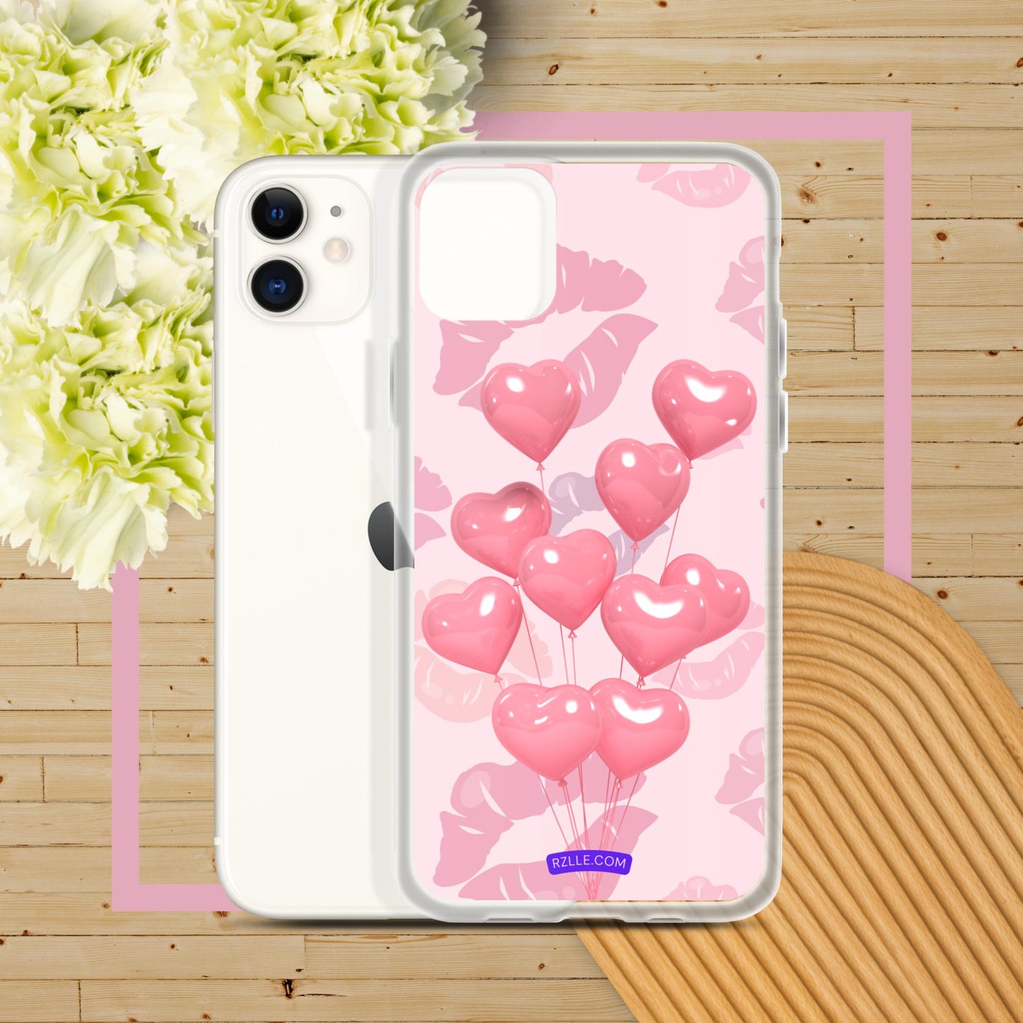 Pink Balloon Hearts Clear Phone Case for iPhone®