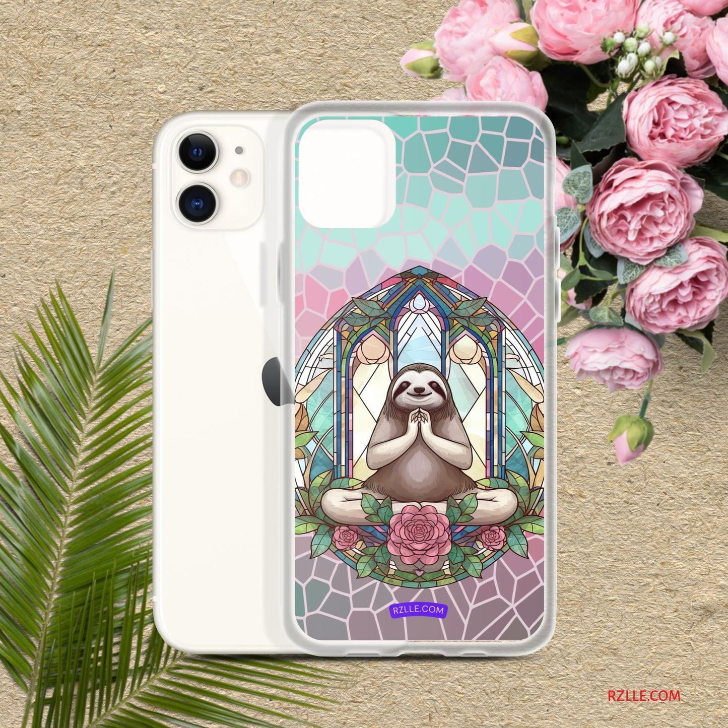 Sloth Stained Glass Clear Phone Case for iPhone®