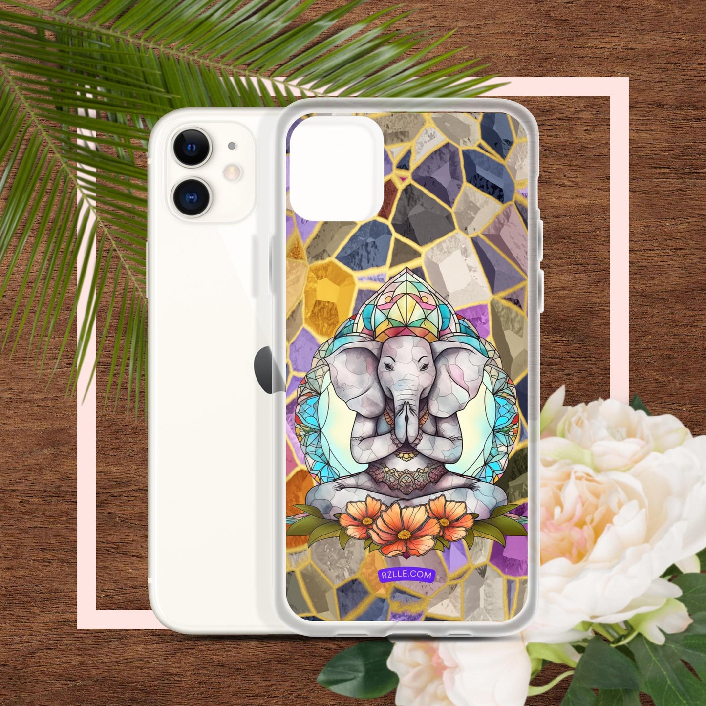 Zen Elephant Stained Glass Clear Phone Case for iPhone®