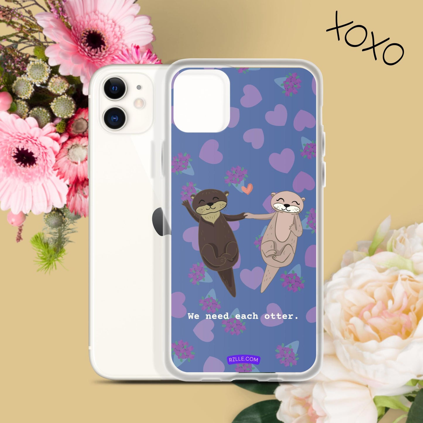 Cute Otters Clear Phone Case for iPhone®