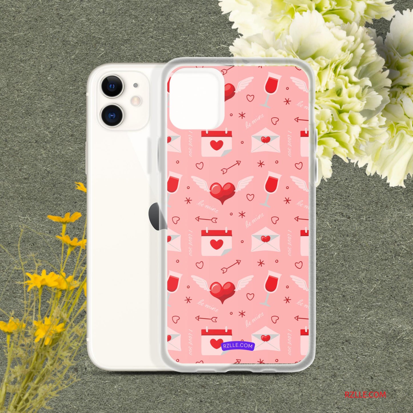 Red Flying Hearts Clear Phone Case for iPhone®