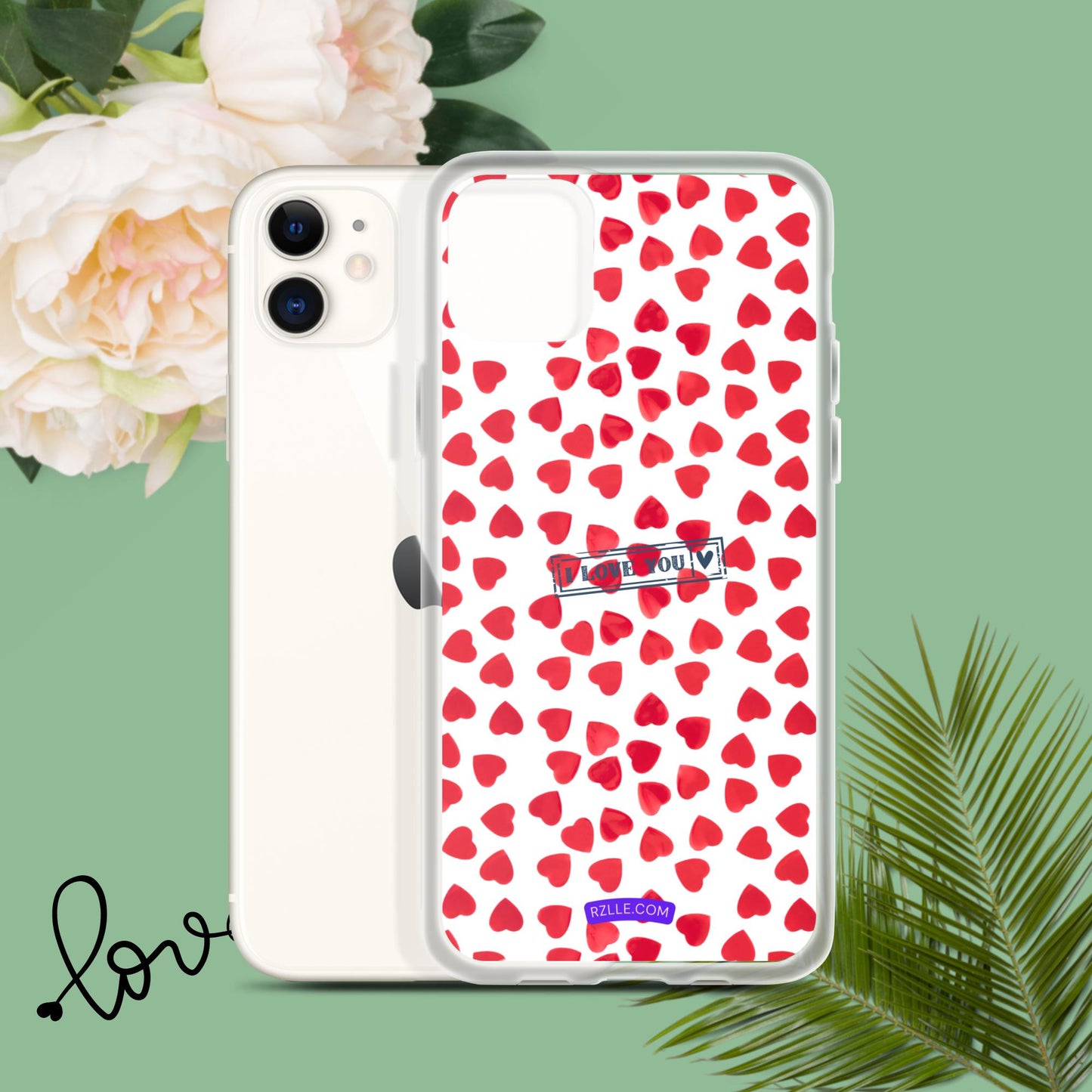 Little Red Hearts Clear Phone Case for iPhone®