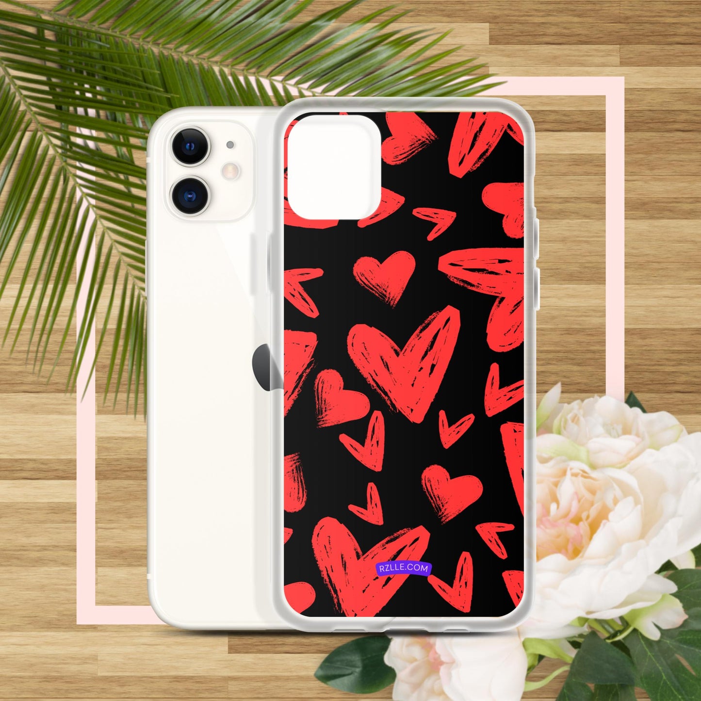 Funky Red Hearts  Clear Phone Case for iPhone®