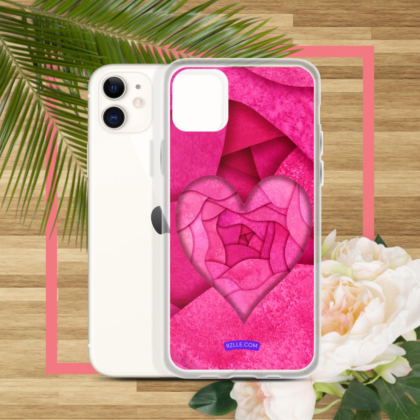 Pink Paper Hearts  Clear Phone Case for iPhone®