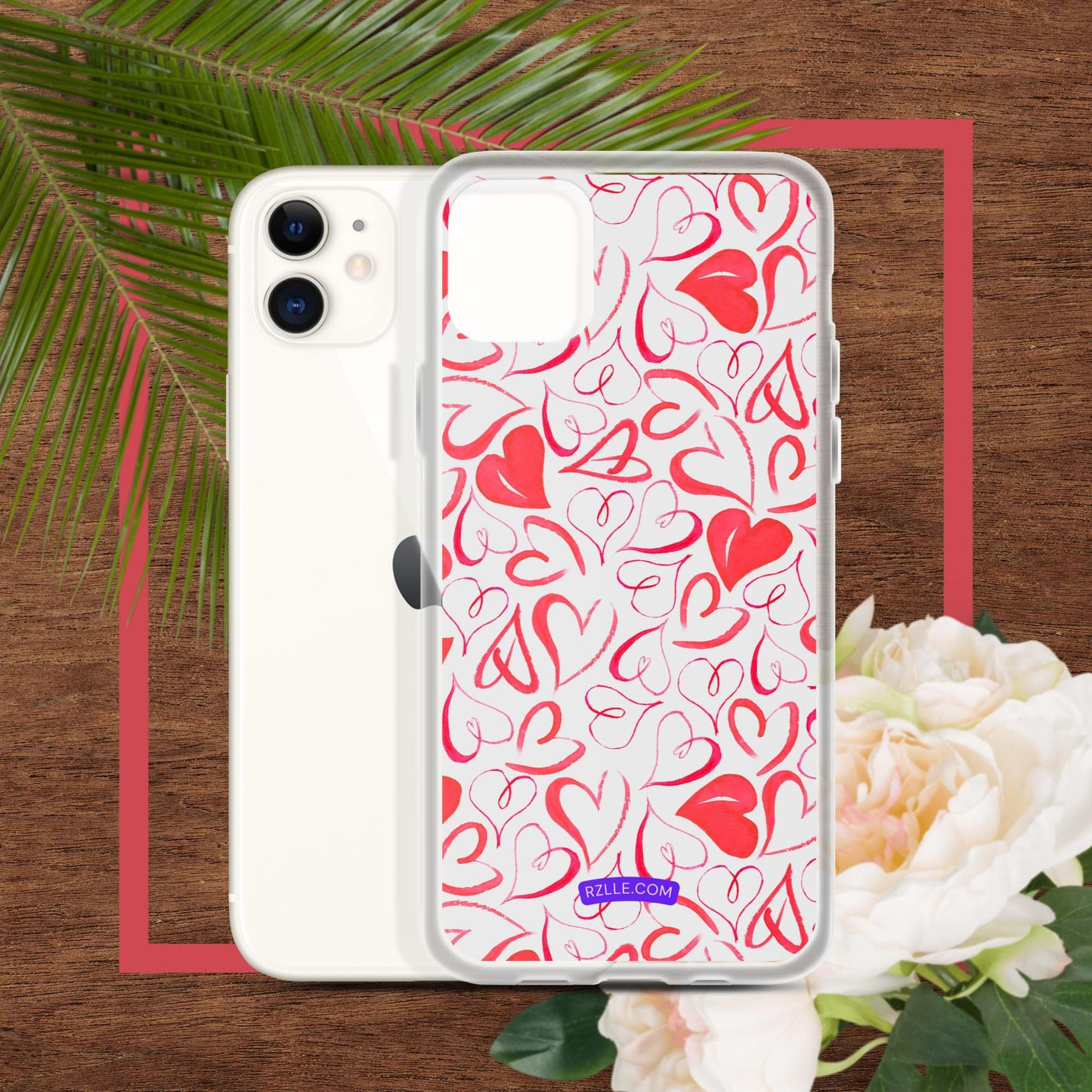 Watercolor Hearts Clear Phone Case for iPhone®