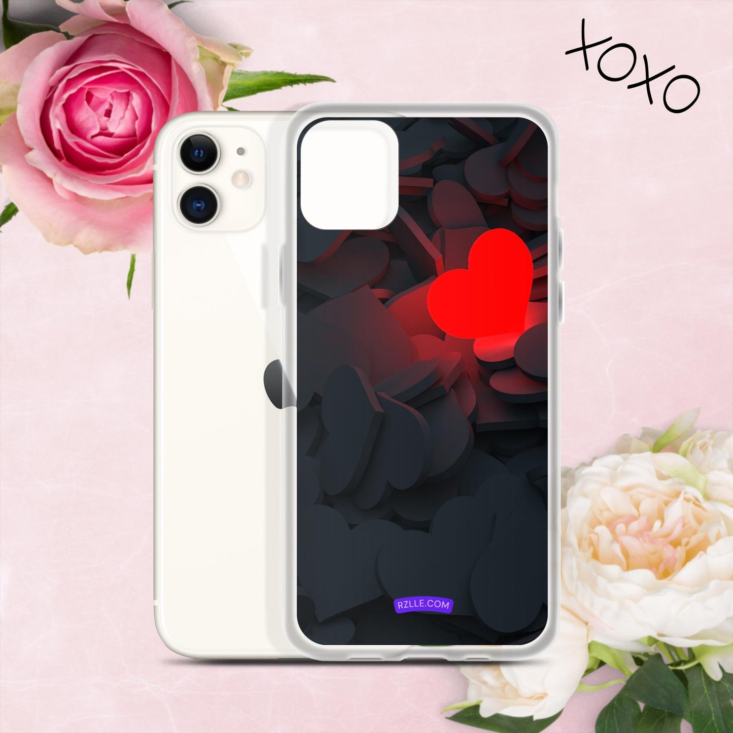 Glowing Heart Clear Phone Case for iPhone®