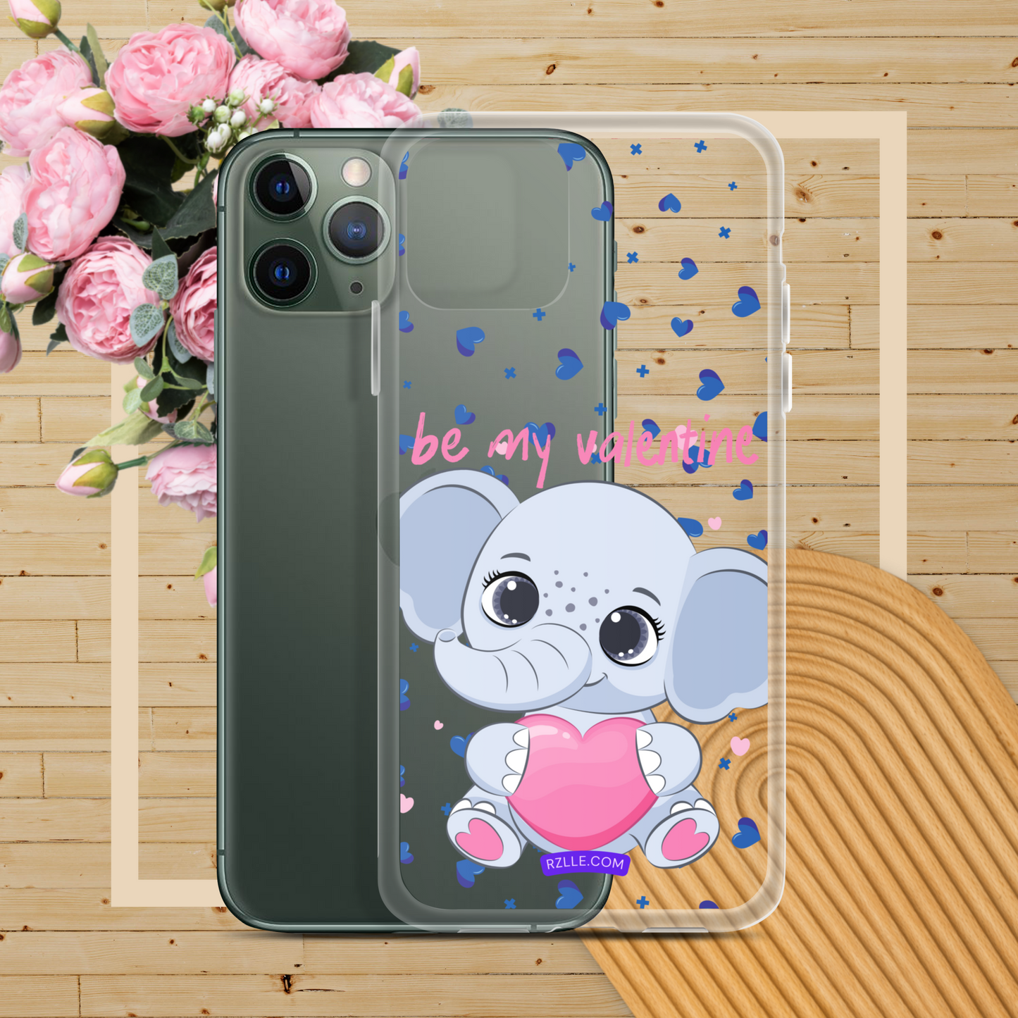 Cute Elephant Be My Valentine Clear Phone Case for iPhone®