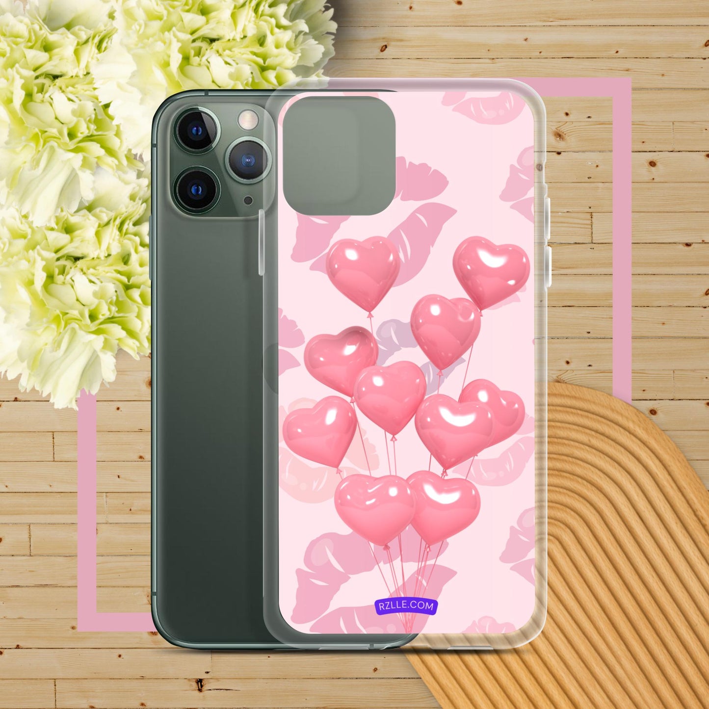 Pink Balloon Hearts Clear Phone Case for iPhone®