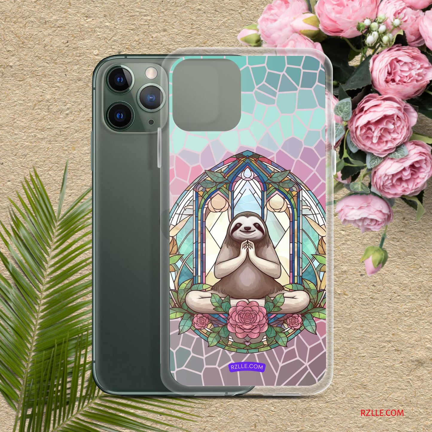 Sloth Stained Glass Clear Phone Case for iPhone®